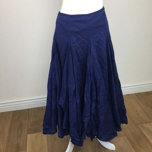 Charles Nolan Cotton Gathered Midi Swing Skirt - Picture 1 of 6
